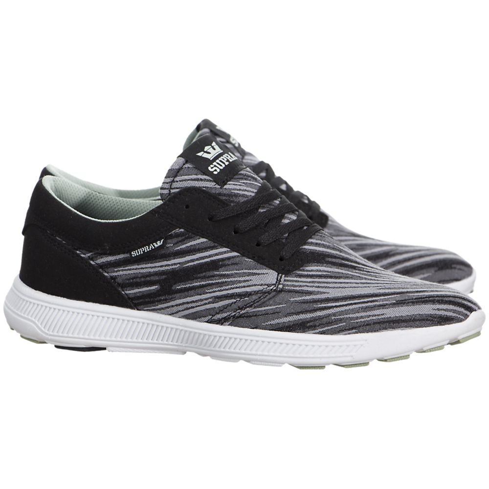 Chaussures Running Supra Hammer Run Noir Grise Black/Brush Stroke-White Homme | LMU-23698901